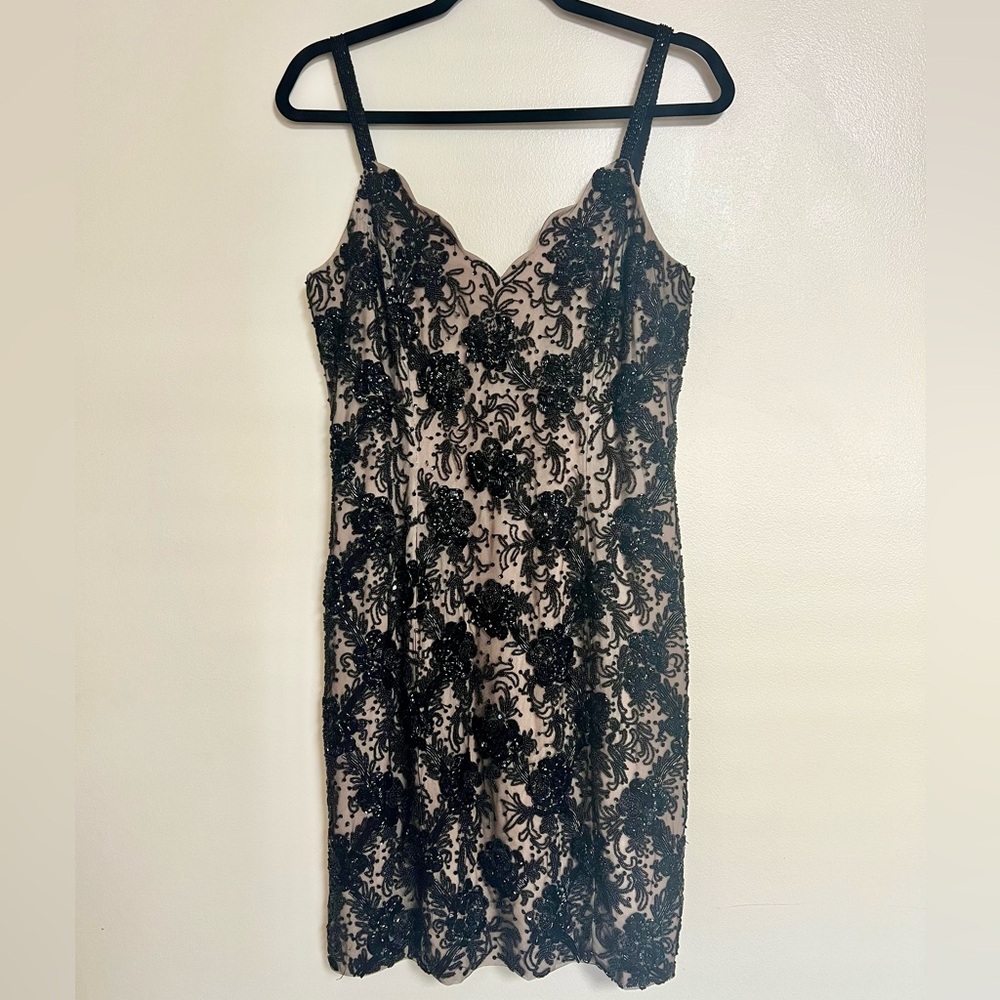 Black Beaded Party Dress